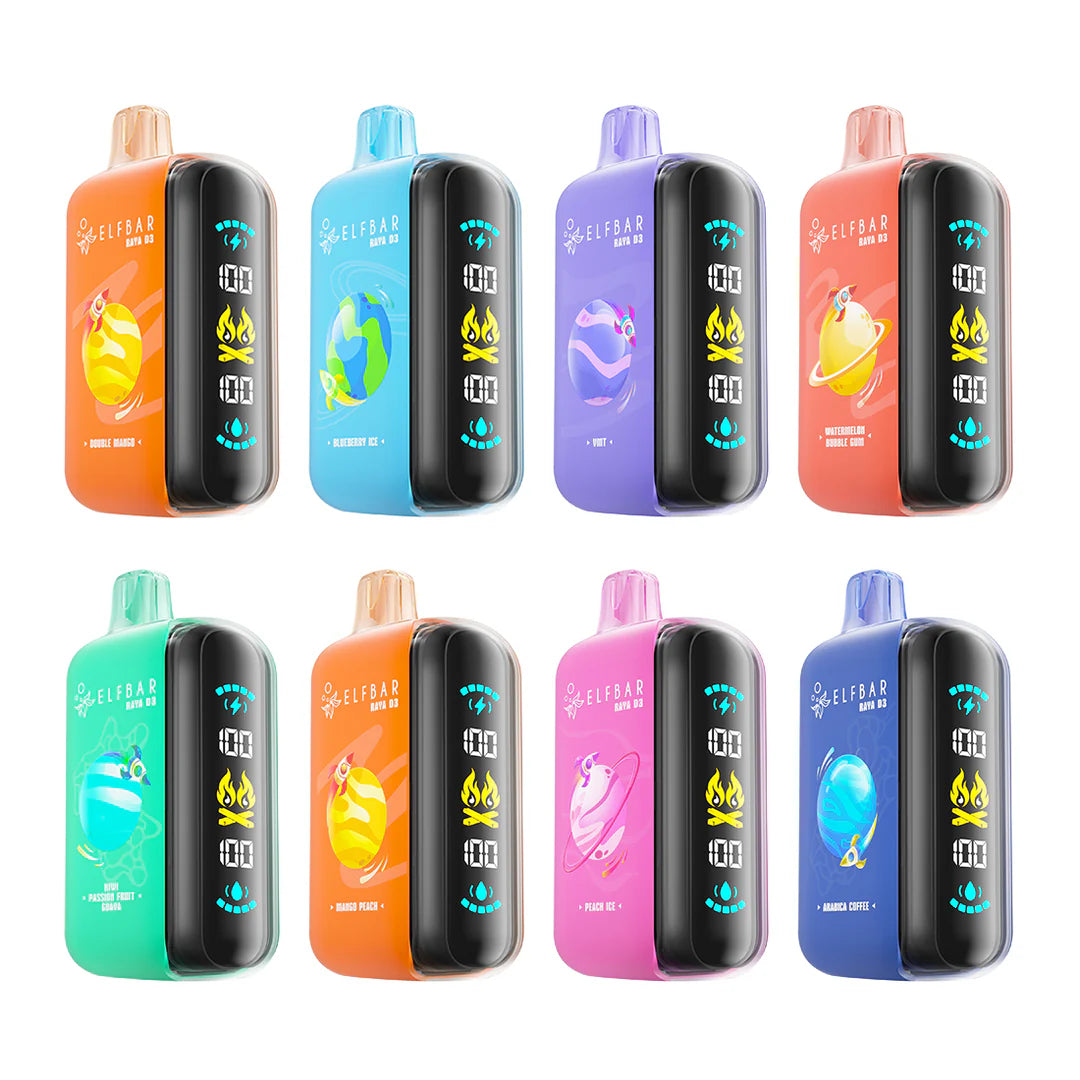 Elfbar Raya D3 25000 Puffs | 50mg Nic Disposable | Dedicated Indicators | Triple Mesh Coil