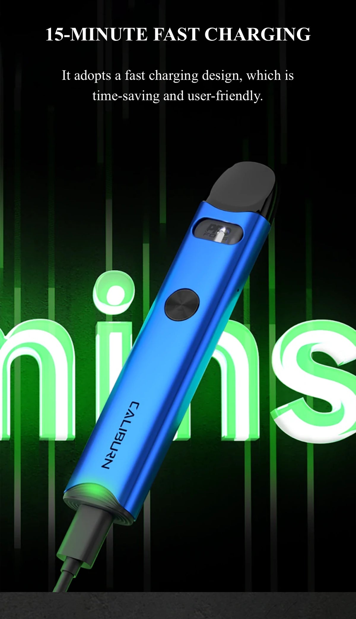 Uwell Caliburn A3 Pod Kit – 13W Refillable Vape with 520mAh Battery, PRO-FOCS Flavour Technology, Dual Activation & Fast USB-C Charging