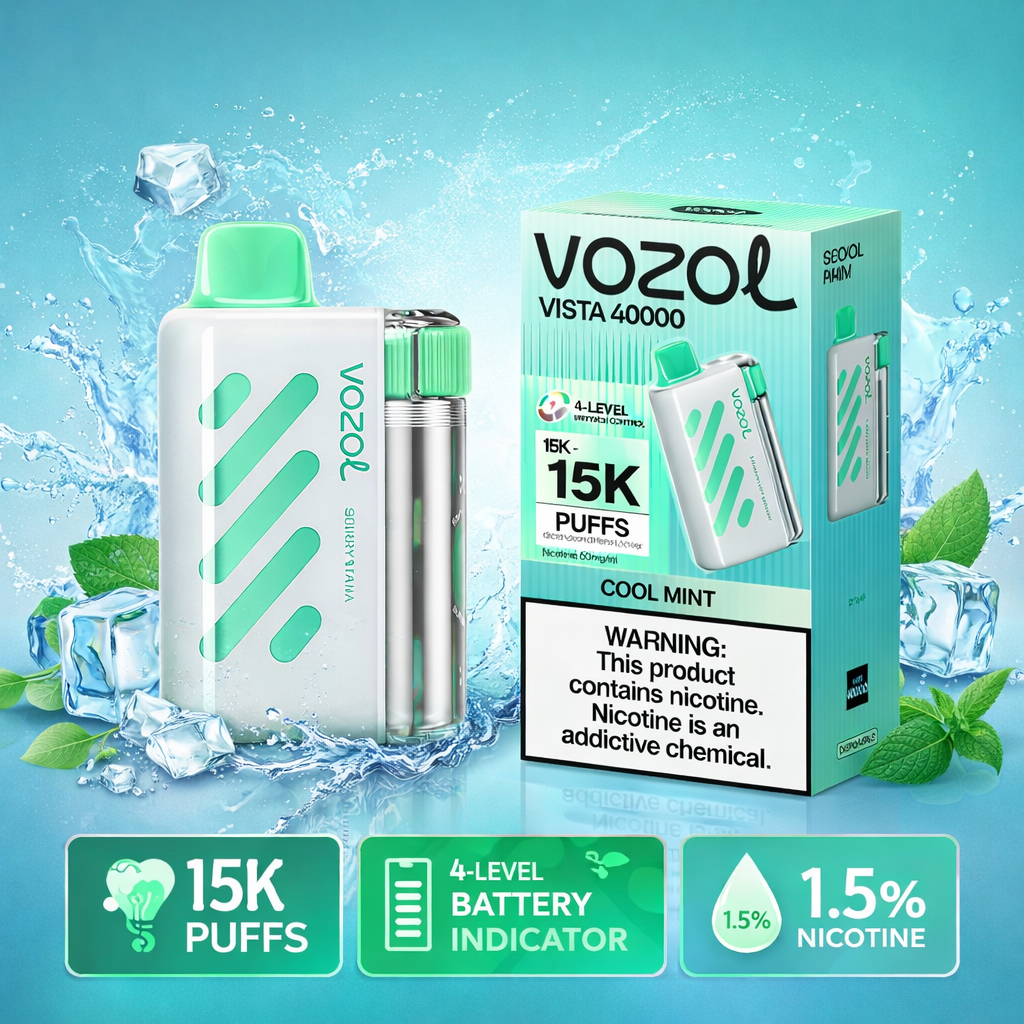 Vozol Vista 40000 Puffs Disposable Vape – Rechargeable 40K Puff Device with Dual Mesh Coil, Adjustable Airflow & 20ml E-Liquid