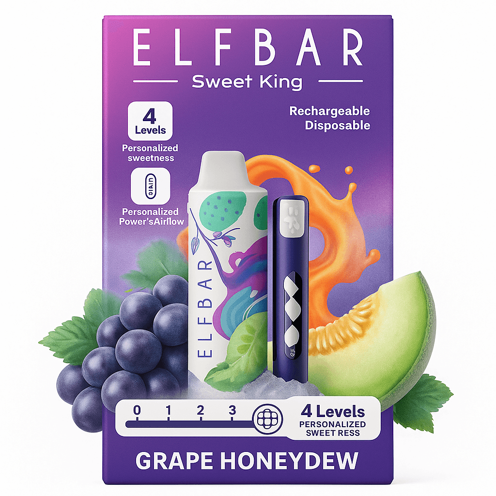 Elfbar Sweet King 30K Disposable Vape – 30,000 Puffs Rechargeable Vape with Adjustable Sweetness, Mesh Coil & Smart Display