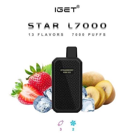 IGET Star 7000 Disposable Vape – 7,000 Puffs Rechargeable Vape with Mesh Coil, Type-C Charging & LED Star Light